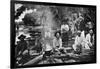 Cooking on a Raft, Paraguay, 1911-null-Framed Giclee Print