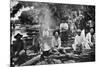 Cooking on a Raft, Paraguay, 1911-null-Mounted Giclee Print