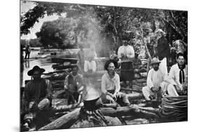 Cooking on a Raft, Paraguay, 1911-null-Mounted Giclee Print