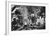 Cooking on a Raft, Paraguay, 1911-null-Framed Giclee Print