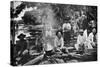 Cooking on a Raft, Paraguay, 1911-null-Stretched Canvas