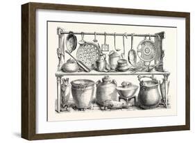 Cooking Utensils from Pompeii in the Museum at Naples-null-Framed Giclee Print