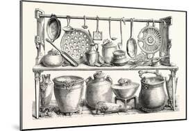 Cooking Utensils from Pompeii in the Museum at Naples-null-Mounted Giclee Print