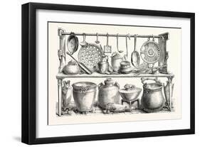 Cooking Utensils from Pompeii in the Museum at Naples-null-Framed Premium Giclee Print