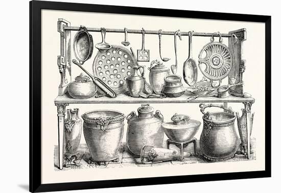 Cooking Utensils from Pompeii in the Museum at Naples-null-Framed Giclee Print