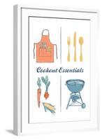 Cookout Essentials - Letterpress-Lantern Press-Framed Art Print