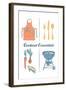 Cookout Essentials - Letterpress-Lantern Press-Framed Art Print