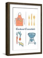 Cookout Essentials - Letterpress-Lantern Press-Framed Art Print