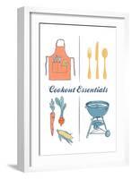 Cookout Essentials - Letterpress-Lantern Press-Framed Art Print