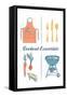 Cookout Essentials - Letterpress-Lantern Press-Framed Stretched Canvas