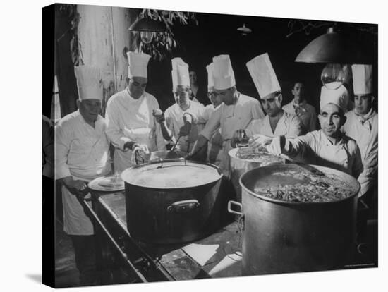 Cooks Preparing Feast For Alba Wedding-Frank Scherschel-Stretched Canvas