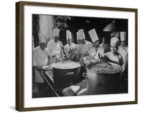 Cooks Preparing Feast For Alba Wedding-Frank Scherschel-Framed Photographic Print