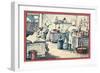Cooks Working in a Kitchen-null-Framed Giclee Print