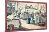 Cooks Working in a Kitchen-null-Mounted Giclee Print