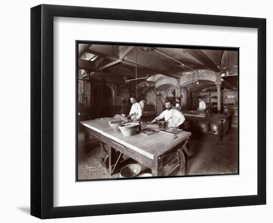 Cooks Working in the Kitchen at Maillard's Chocolate Manufacturers, 116-118 West 25th Street, New…-Byron Company-Framed Premium Giclee Print