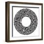 Cool B And W Circular Pattern-satel-Framed Art Print