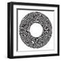 Cool B And W Circular Pattern-satel-Framed Art Print