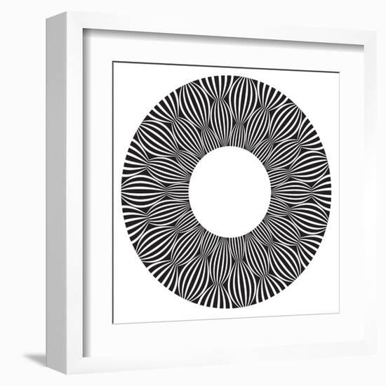 Cool B And W Circular Pattern-satel-Framed Art Print