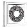 Cool B And W Circular Pattern-satel-Framed Art Print