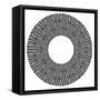 Cool B And W Circular Pattern-satel-Framed Stretched Canvas