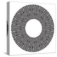 Cool B And W Circular Pattern-satel-Stretched Canvas