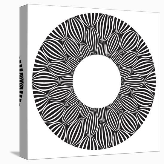 Cool B And W Circular Pattern-satel-Stretched Canvas