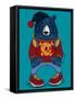 Cool Bear Character Vector Design for Tee-braingraph-Framed Stretched Canvas
