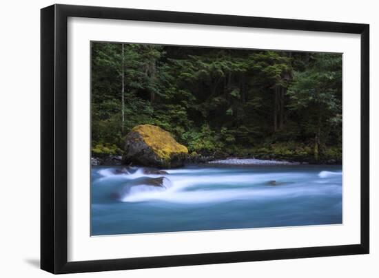 Cool Blue Waters Of North Fork Of Nooksack River Along Horseshoe Bend Trail In Glacier Washington-Jay Goodrich-Framed Photographic Print