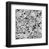 Cool Cat Doodle Pattern-null-Framed Art Print