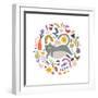 Cool Cats III-June Vess-Framed Art Print