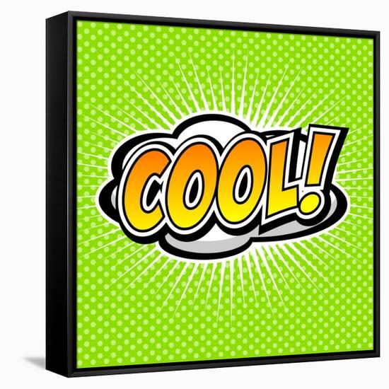 Cool! Comic Speech Bubble, Cartoon-jirawatp-Framed Stretched Canvas