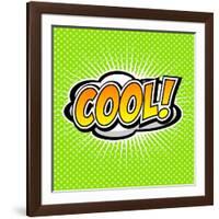 Cool! Comic Speech Bubble, Cartoon-jirawatp-Framed Art Print