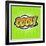 Cool! Comic Speech Bubble, Cartoon-jirawatp-Framed Art Print