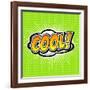 Cool! Comic Speech Bubble, Cartoon-jirawatp-Framed Art Print