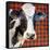 Cool Cow on Pattern-Lanie Loreth-Framed Stretched Canvas