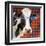 Cool Cow on Pattern-Lanie Loreth-Framed Art Print