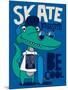 Cool, Cute Monster Crocodiles Character. Skate, Skateboard-braingraph-Mounted Art Print