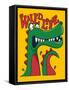 Cool, Cute Monster Crocodiles Character-braingraph-Framed Stretched Canvas