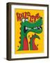 Cool, Cute Monster Crocodiles Character-braingraph-Framed Art Print