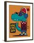 Cool Dinosaur Character Design-braingraph-Framed Art Print