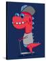 Cool Dinosaur Character Design-braingraph-Stretched Canvas