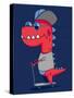 Cool Dinosaur Character Design-braingraph-Stretched Canvas