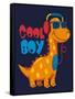 Cool Dinosaur Character Design-braingraph-Framed Stretched Canvas