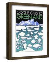 Cool flights to Groenland-Jean Pierre Got-Framed Art Print