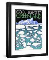 Cool flights to Groenland-Jean Pierre Got-Framed Art Print