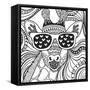 Cool Giraffe-Hello Angel-Framed Stretched Canvas