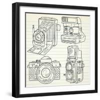 Cool Hand Drawn Old Camera Set, All Time Legends-Alisa Foytik-Framed Art Print