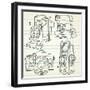 Cool Hand Drawn Old Camera Set, All Time Legends-Alisa Foytik-Framed Art Print