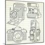 Cool Hand Drawn Old Camera Set, All Time Legends-Alisa Foytik-Mounted Art Print