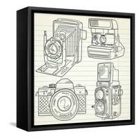 Cool Hand Drawn Old Camera Set, All Time Legends-Alisa Foytik-Framed Stretched Canvas